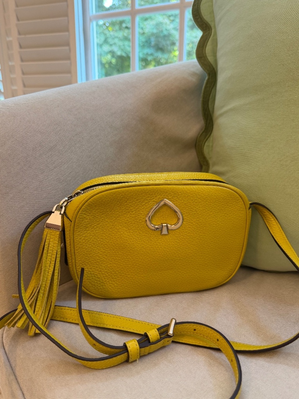 Kate Spade Kourtney Crossbody Pebbled Leather Vibrant Yellow Bag